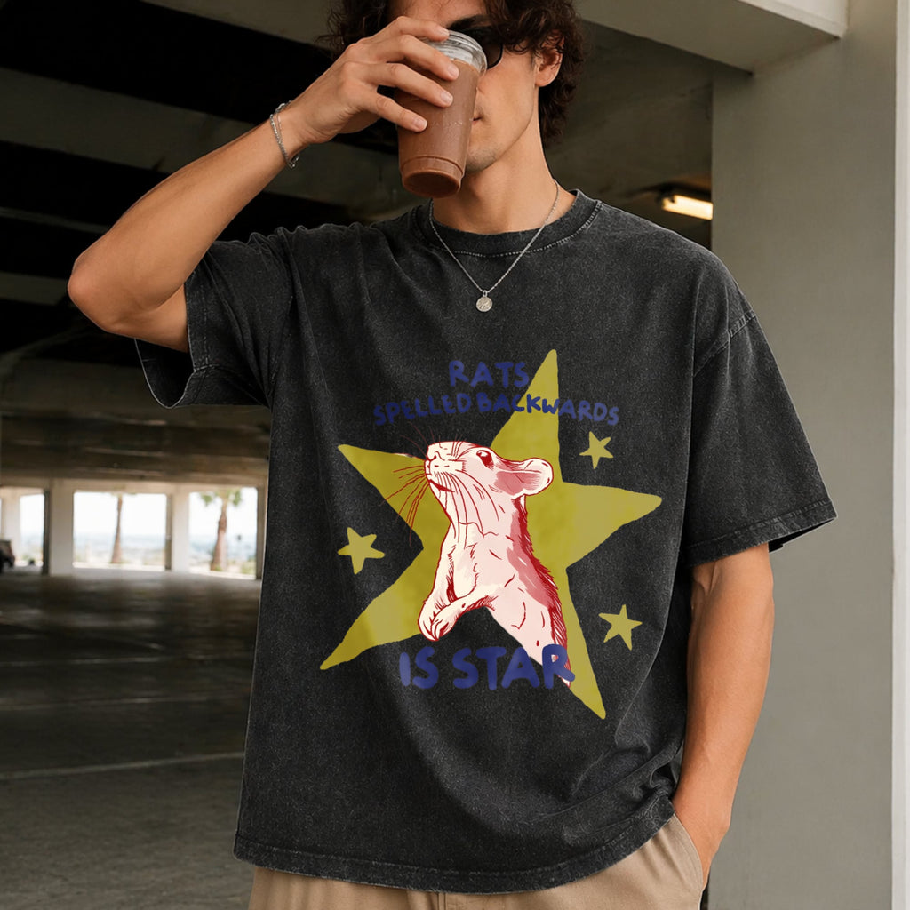 Rat Spelled Backwards Is Star Vintage Washed T-Shirt product image 2