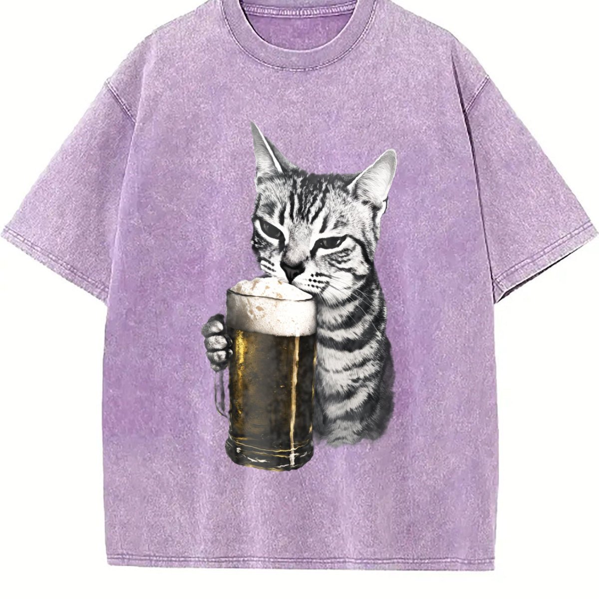 Cat Beer Y2K 90s Vintage Washed T-Shirt product image 6