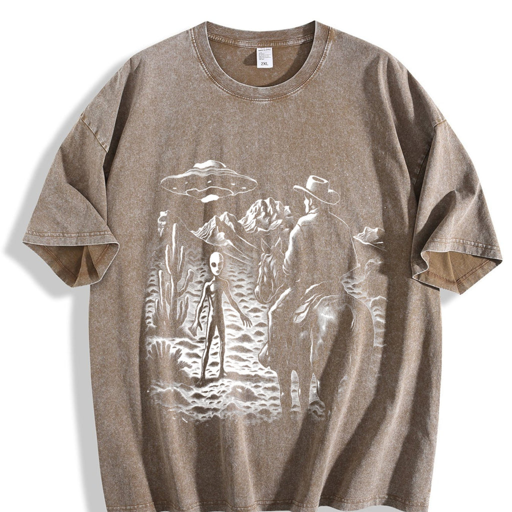Cowboy UFO Western 90s Vintage Washed T-Shirt product image 3