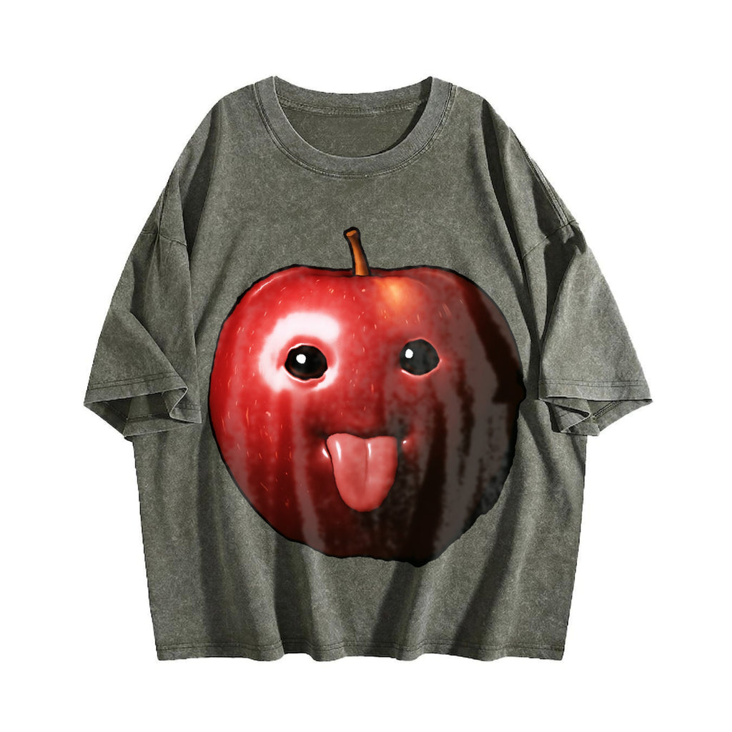 Funny Meme Apple Summer Vintage Washed T-Shirt product image 4