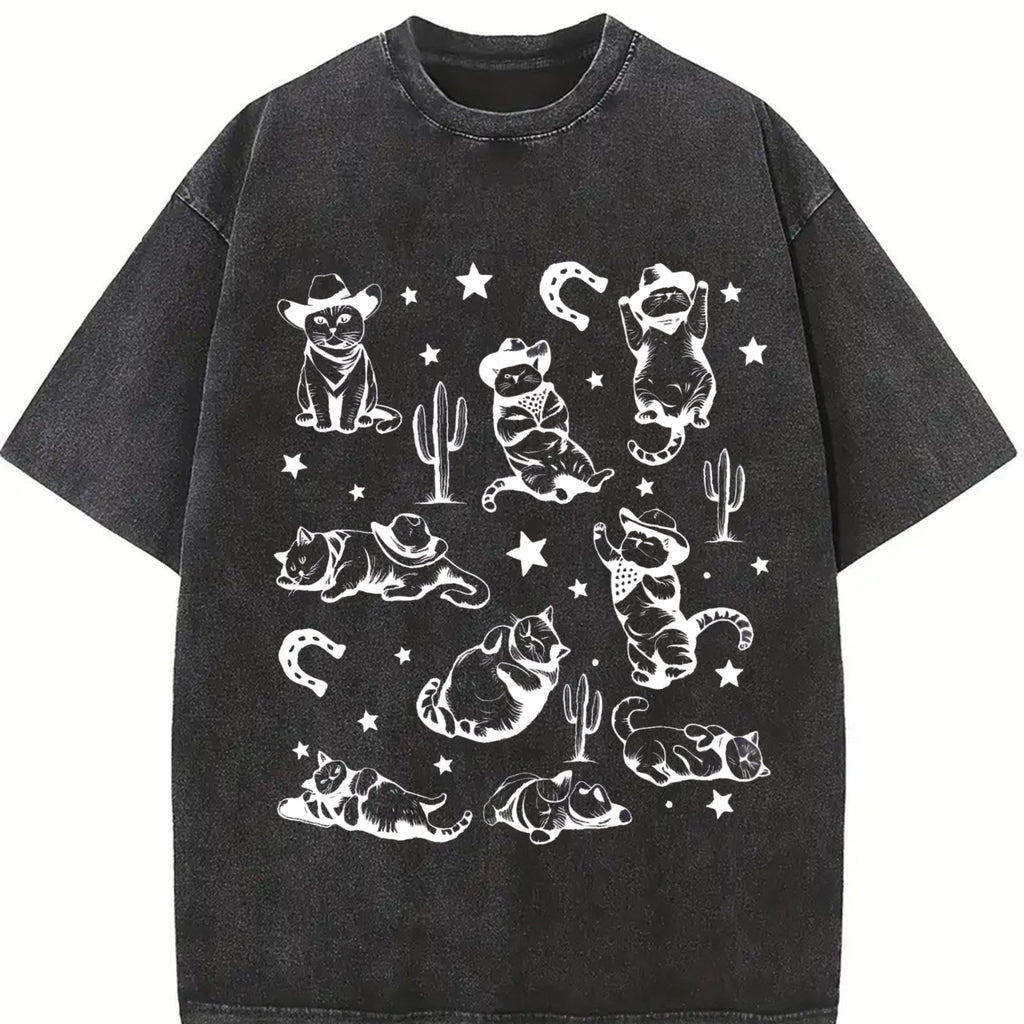 Cowboy Cats And Kittens Western Vintage Washed T-Shirt product image 2