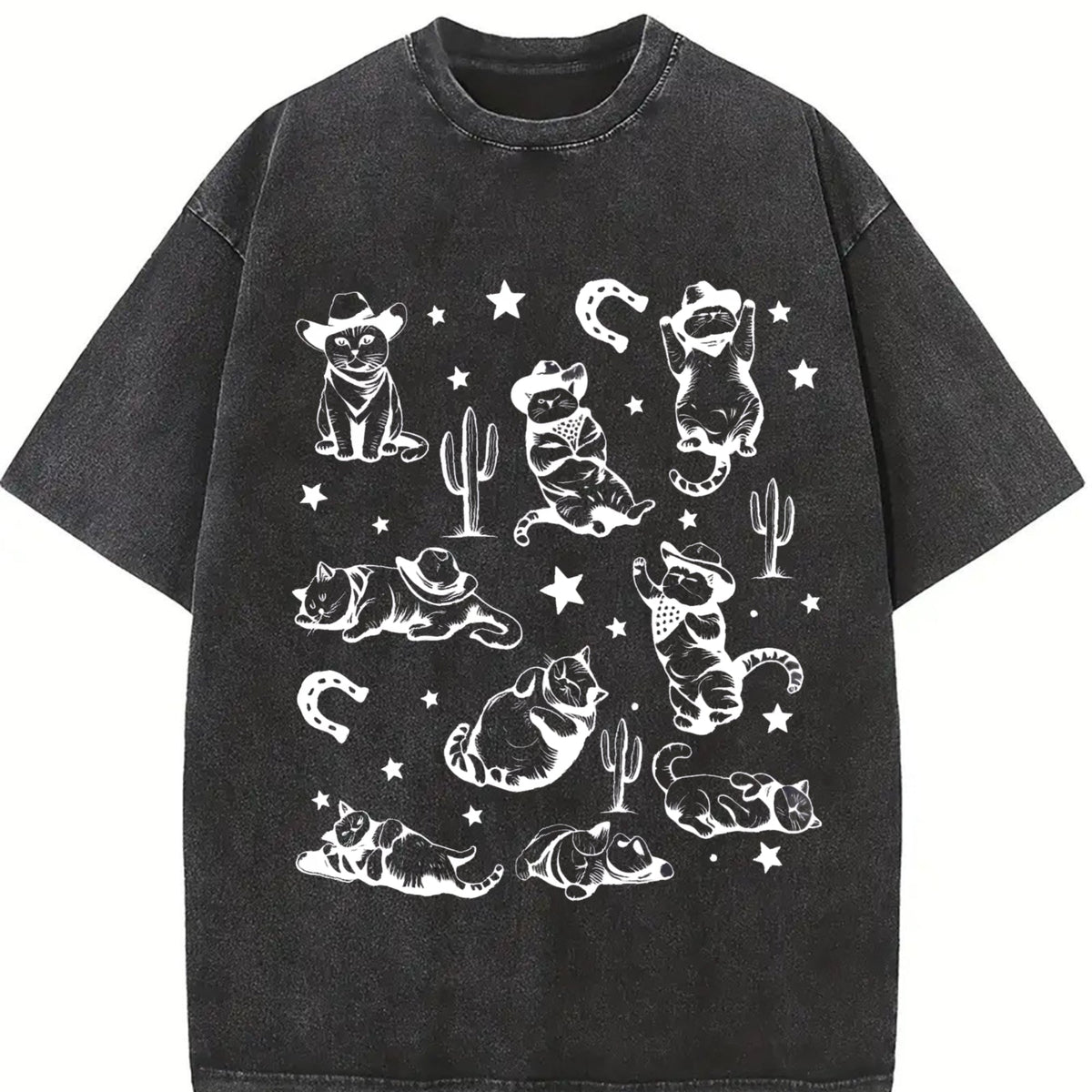 Cowboy Cats And Kittens Western Vintage Washed T-Shirt product image 2