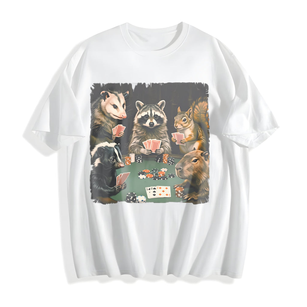 Animals Playing Poker Cotton T-Shirt product image 2