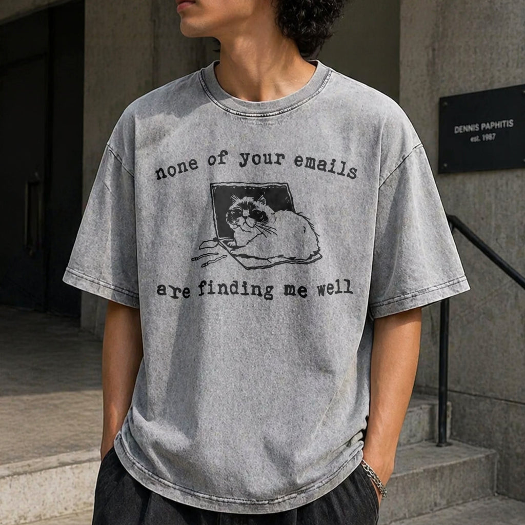 None Of Your Emails Funny Vintage Washed T-Shirt product image 5