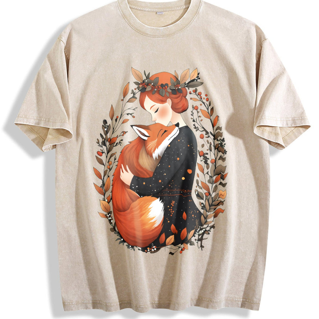 Bohemian Fox Mom Warm Hug One-piece Summer Vintage Washed product image 1
