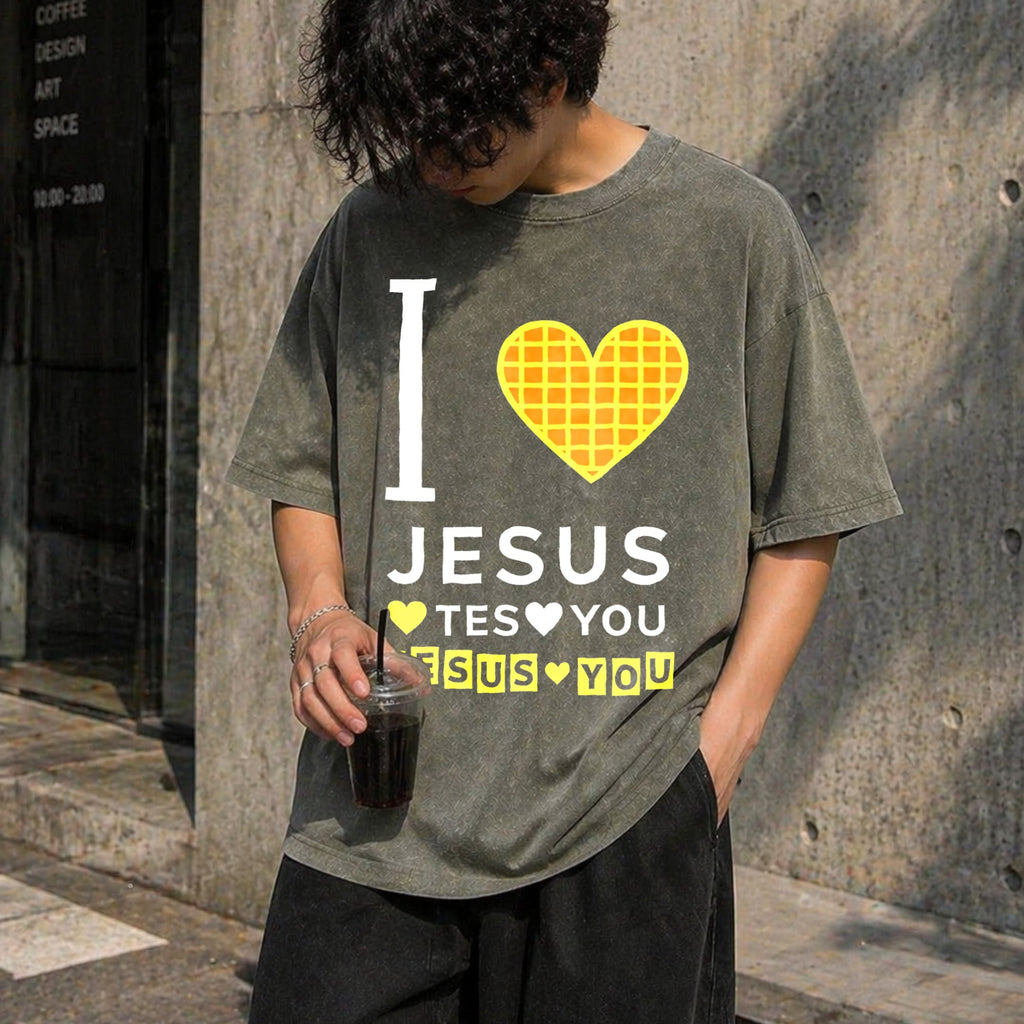 I Love Jesus You Vintage Washed T-Shirt product image 4