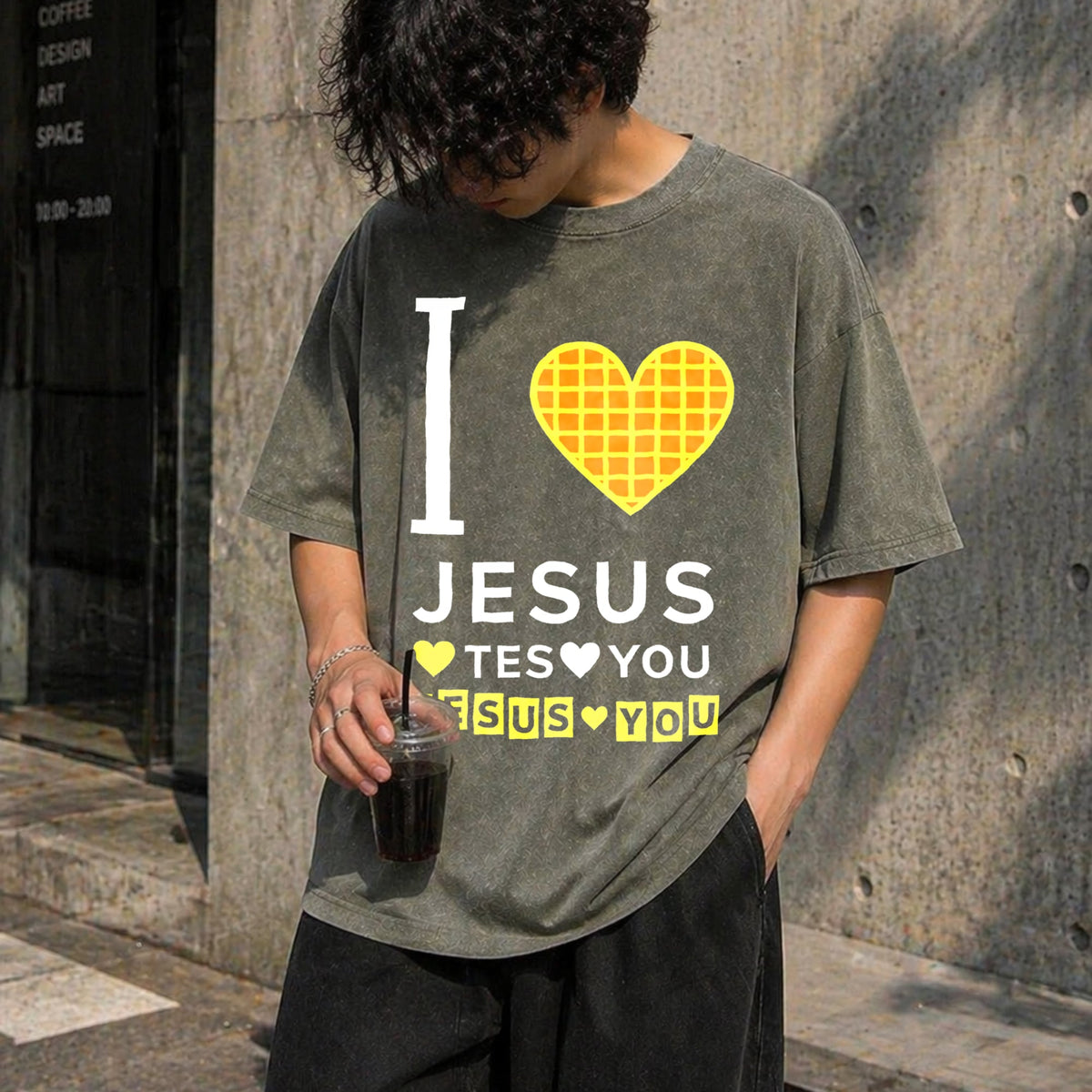 I Love Jesus You Vintage Washed T-Shirt product image 4