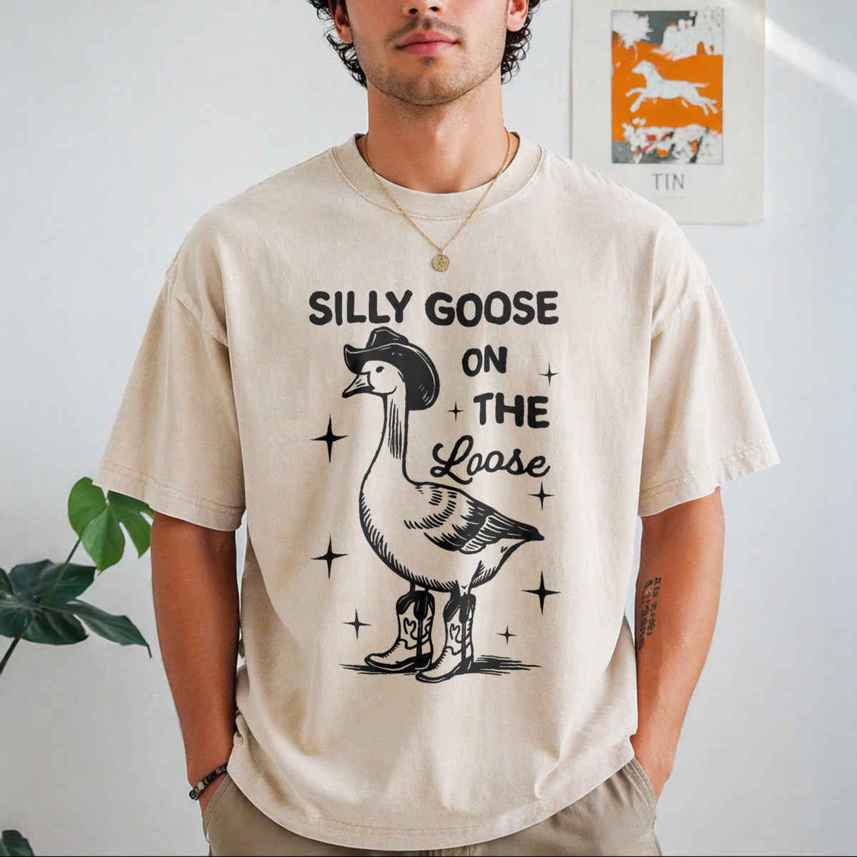 Silly Goose On Vintage Washed T-Shirt product image 1