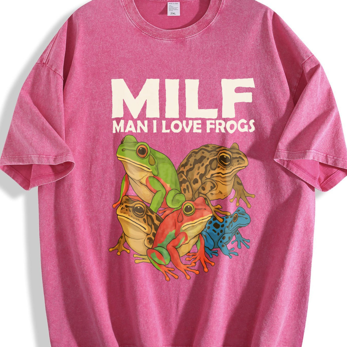 Milf Man I Love Frogs 90s Vintage Washed T-Shirt product image 7