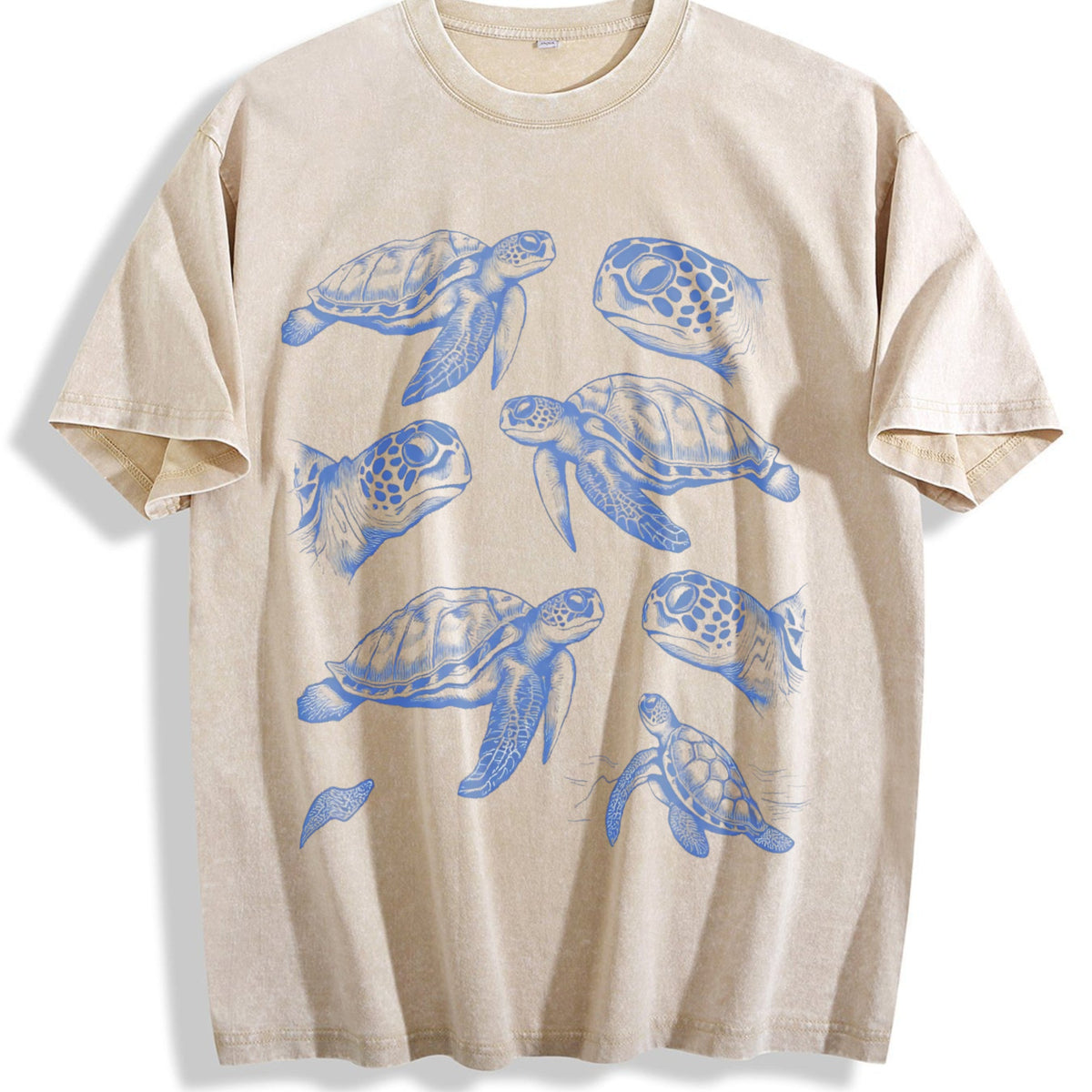 Sea Turtle 90s Tattoo Vintage Washed T-Shirt product image 1