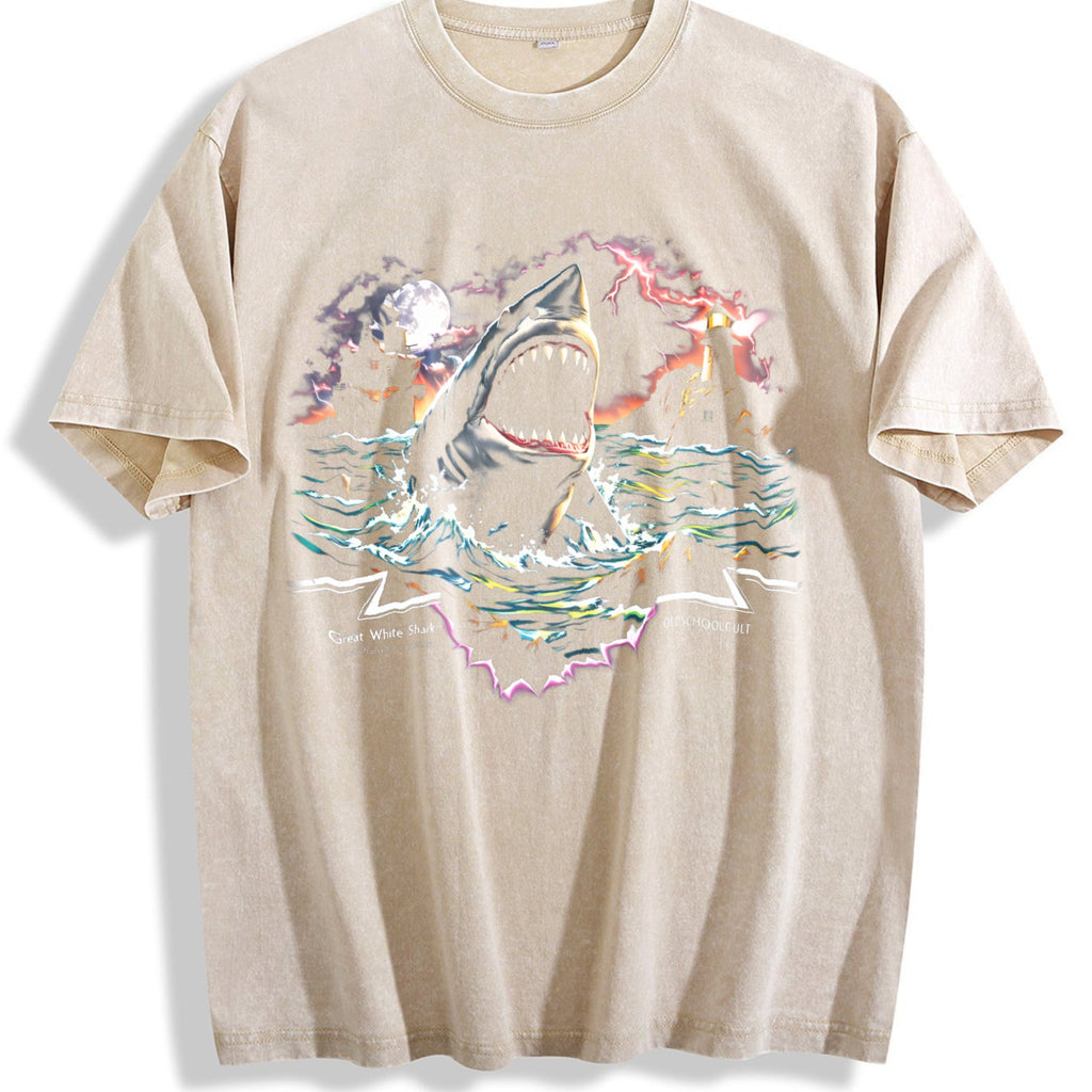 Great White Shark 90s Vintage Washed T-Shirt product image 1