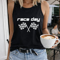 Race Day Letters & Cartoon Flags Women's Tank Top