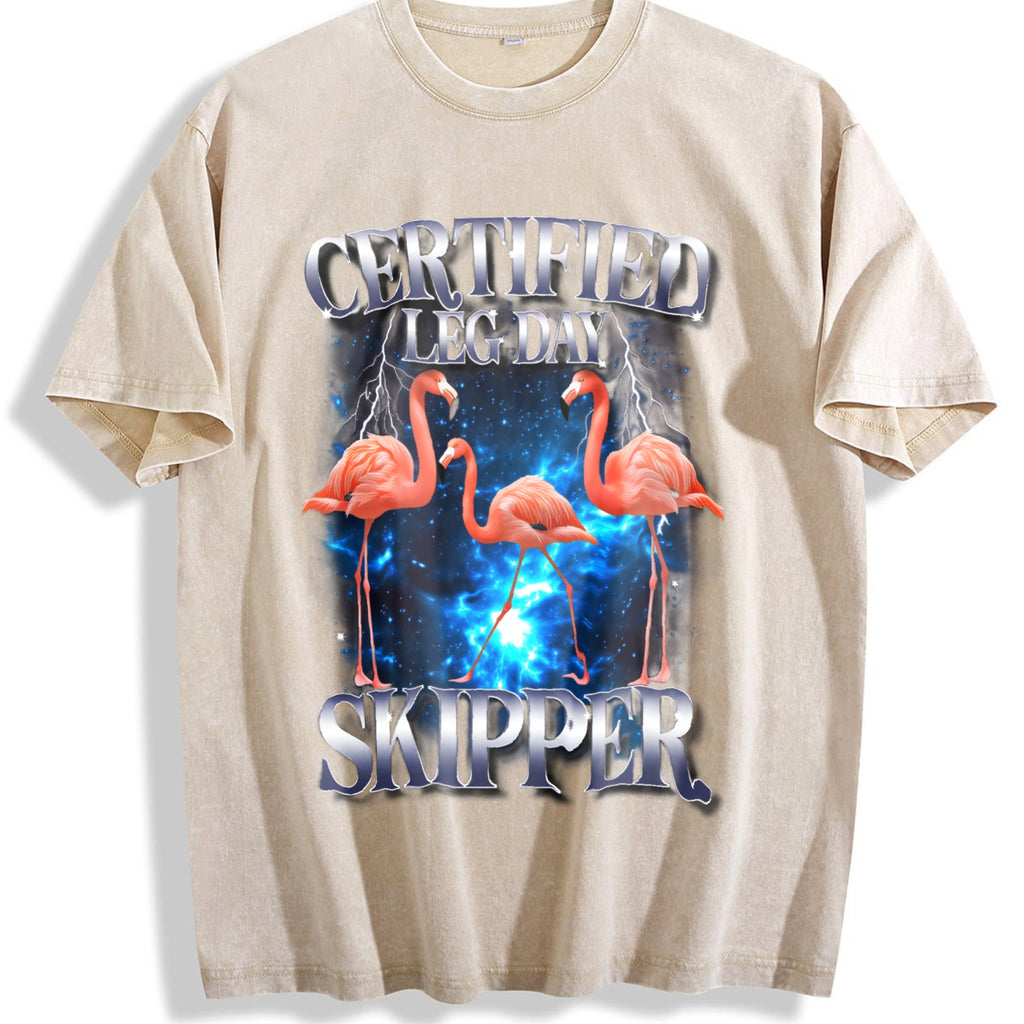Certified Leg Day Skipper Funny 90s Vintage Washed T-Shirt product image 1