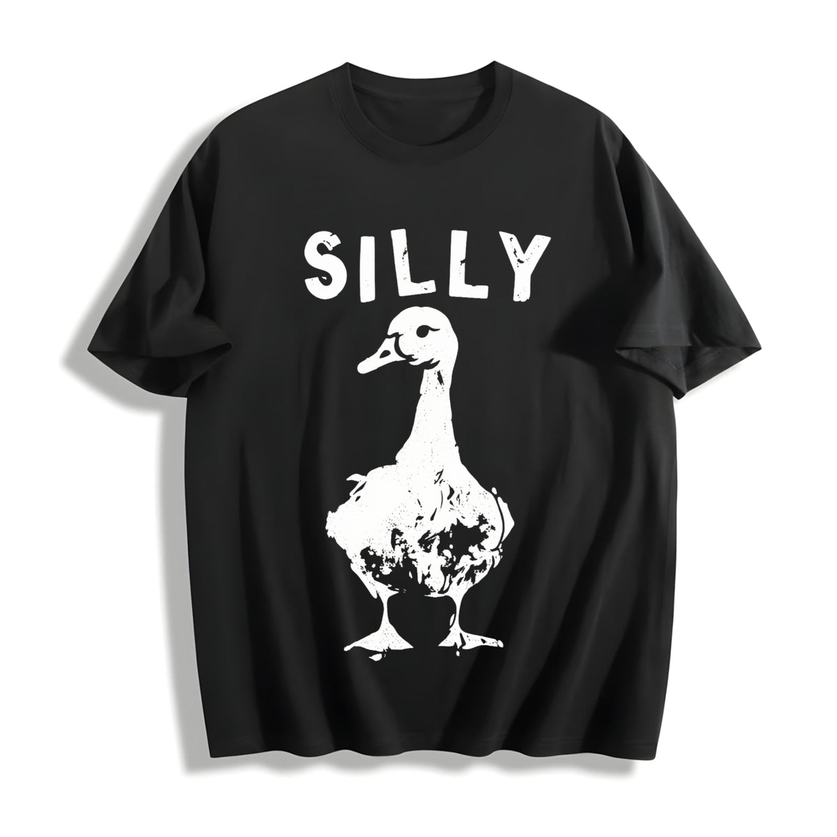 Silly Goose Boxy Classic Animal Meme Y2K Cotton T-Shirt product image 1