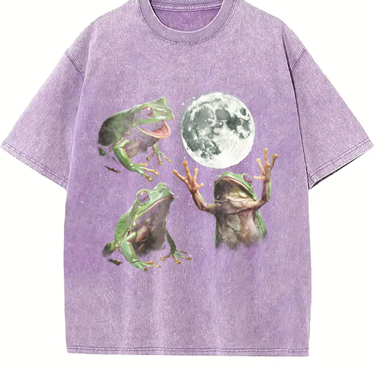 Frog Howling At Moon 90s Vintage Washed T-Shirt product image 6