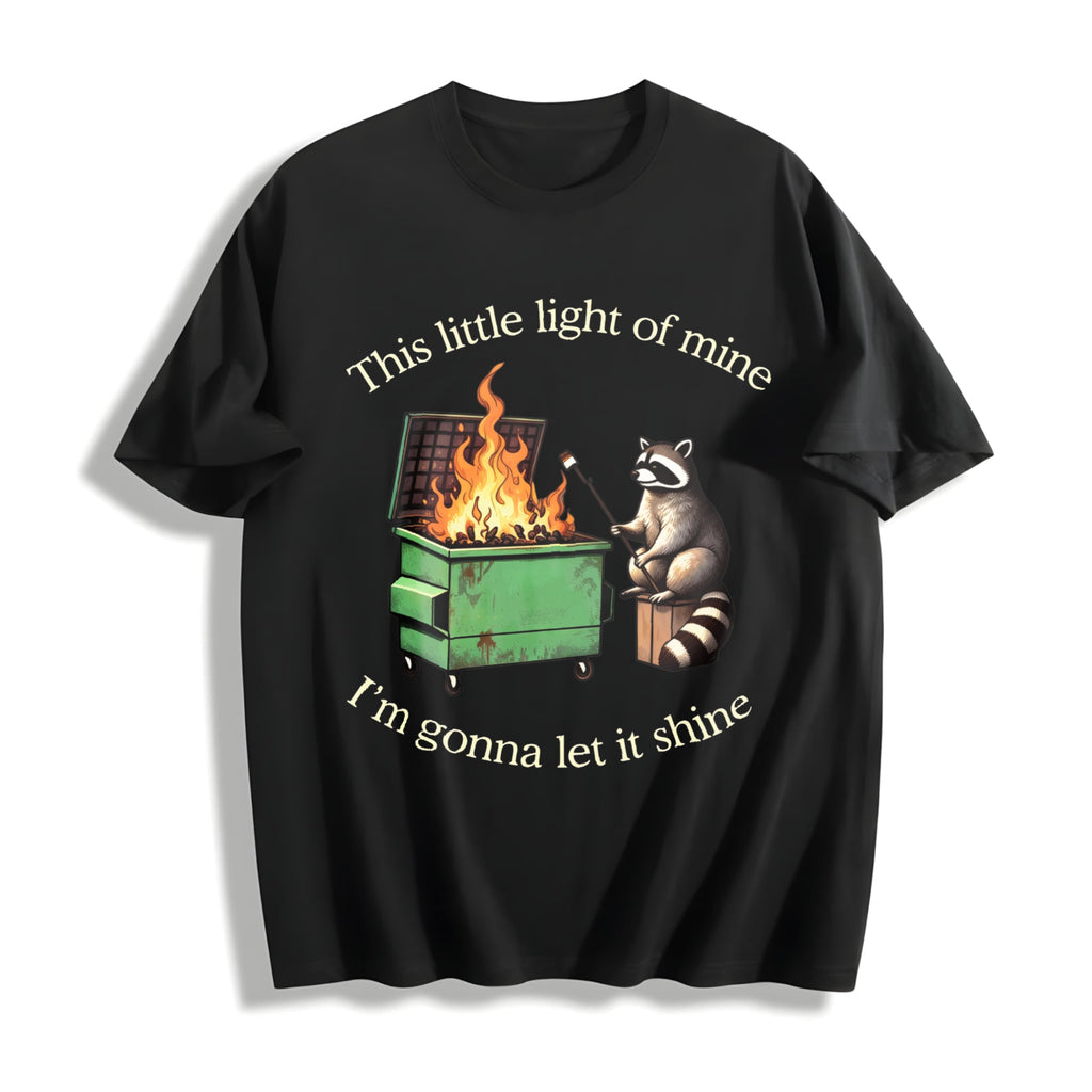 Funny Raccoon Dumpster Fire Cotton T-Shirt product image 1