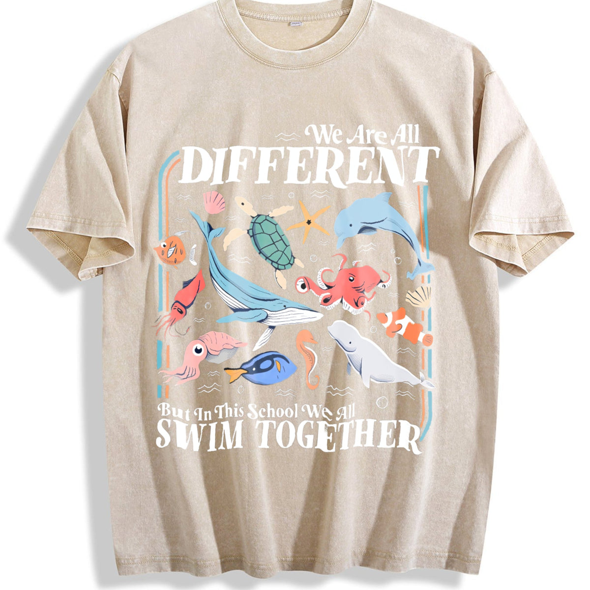We Are All Different Swim Together Teacher Back To Vintage product image 1