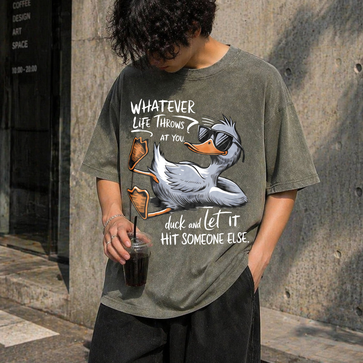 Funny Duck Quote Vintage Washed T-Shirt product image 4