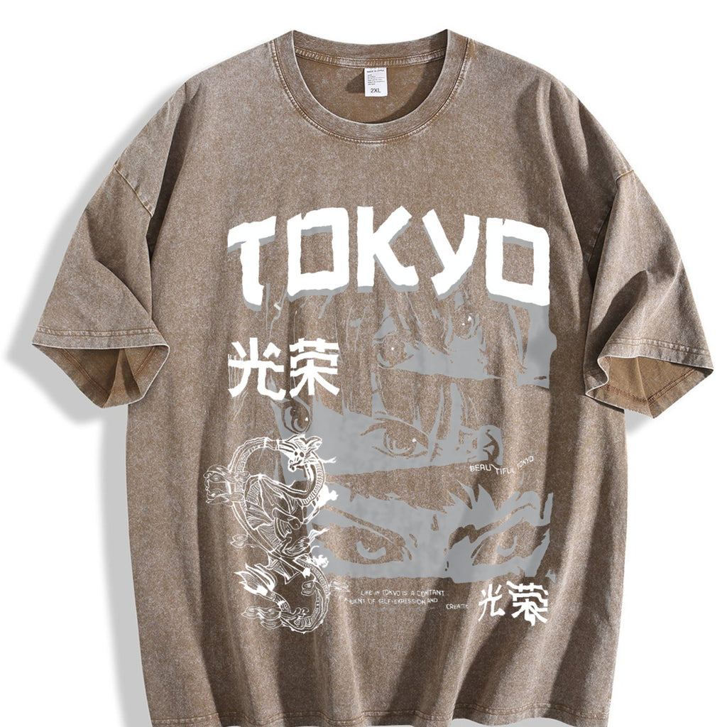Tokyo Wave Art Vintage Washed T-Shirt product image 3