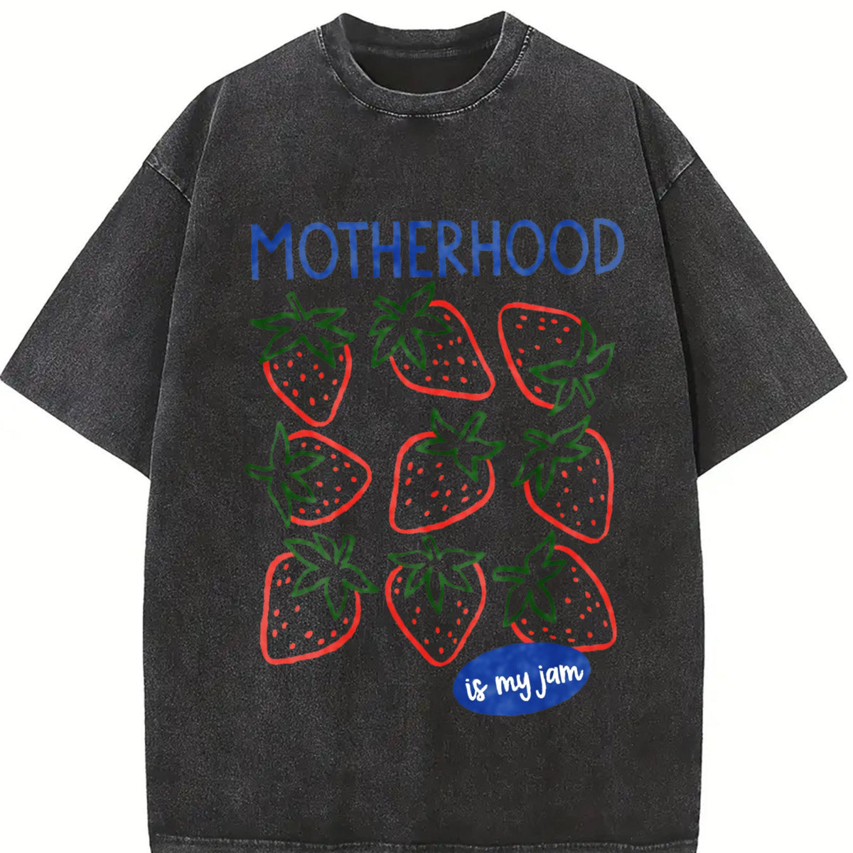 Motherhood Is My Jam Strawberry Pun Mom Life - Boxy Vintage product image 2