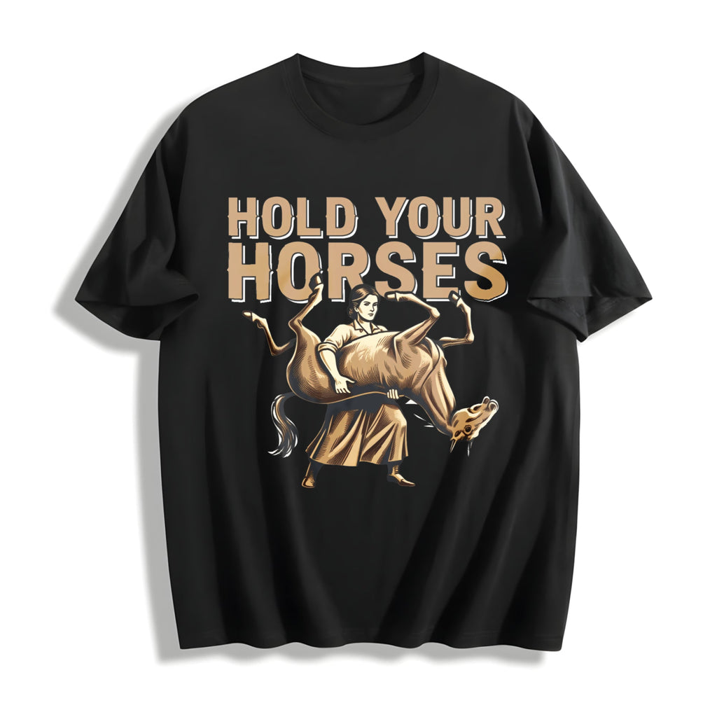 Funny Sarcastic Literal Hold Your Horses Strong Woman Boxy product image 1