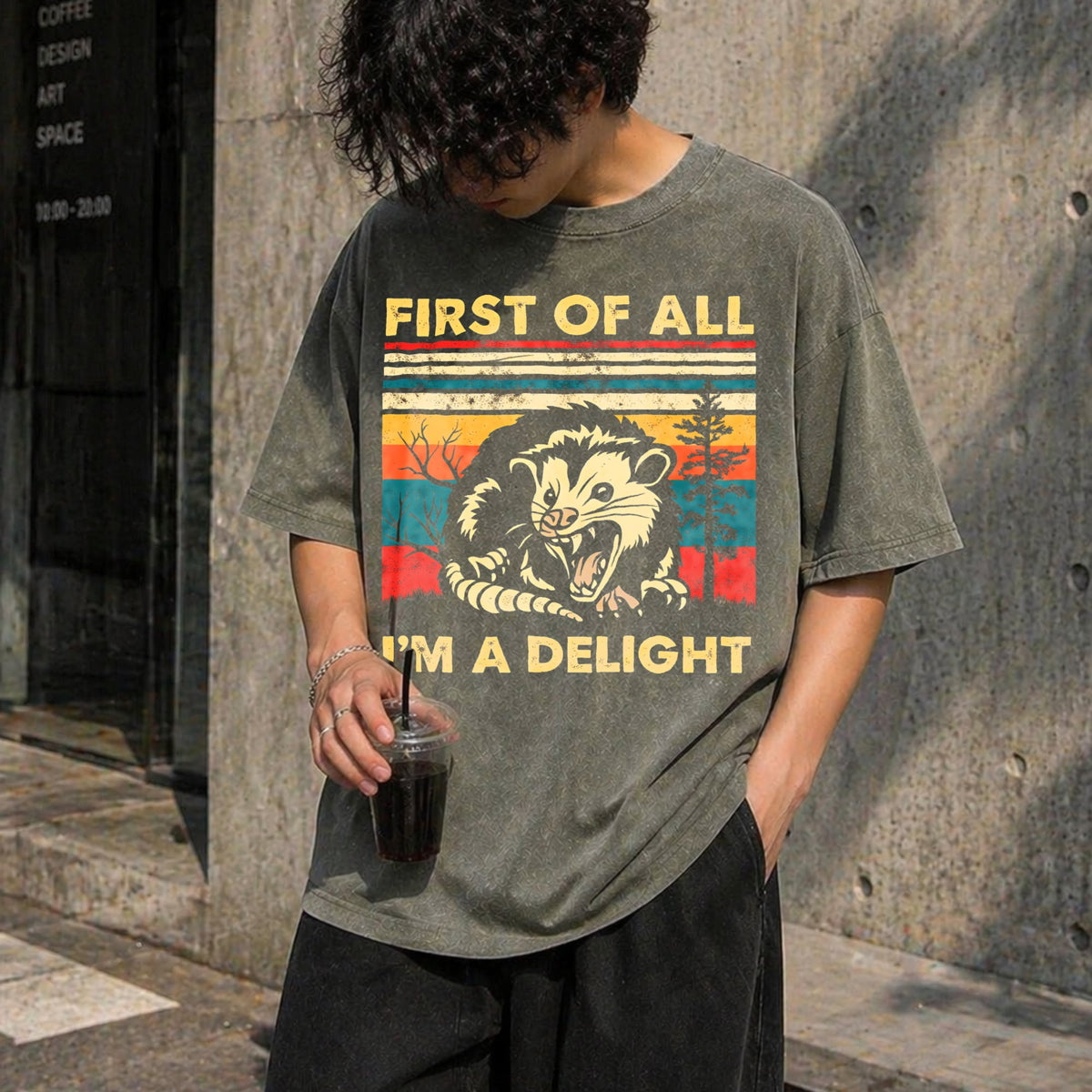 First Of All I'm A Delight Sarcastic Angry Opossum Vintage product image 4