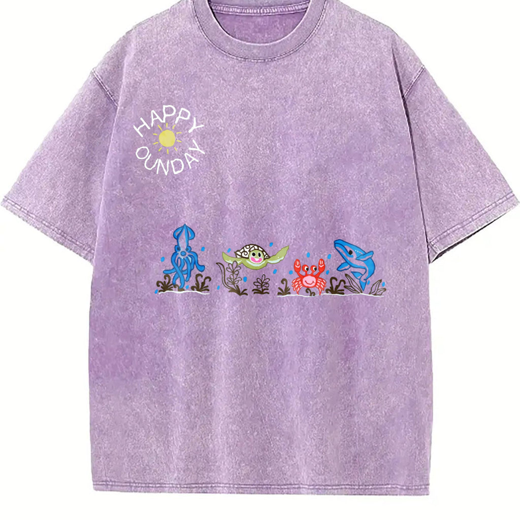 Sea Animals Vintage Washed T-Shirt product image 6