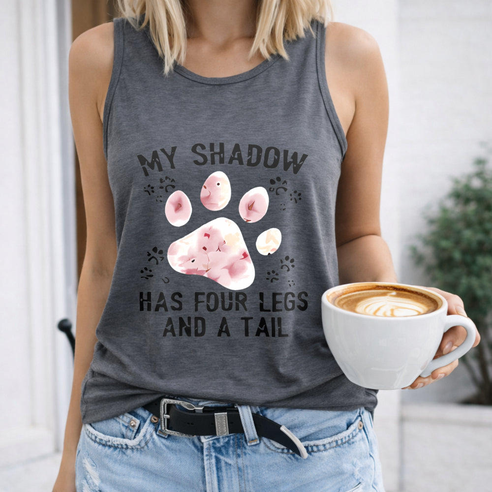 Cartoon Dog Paw Round Women's Tank Top