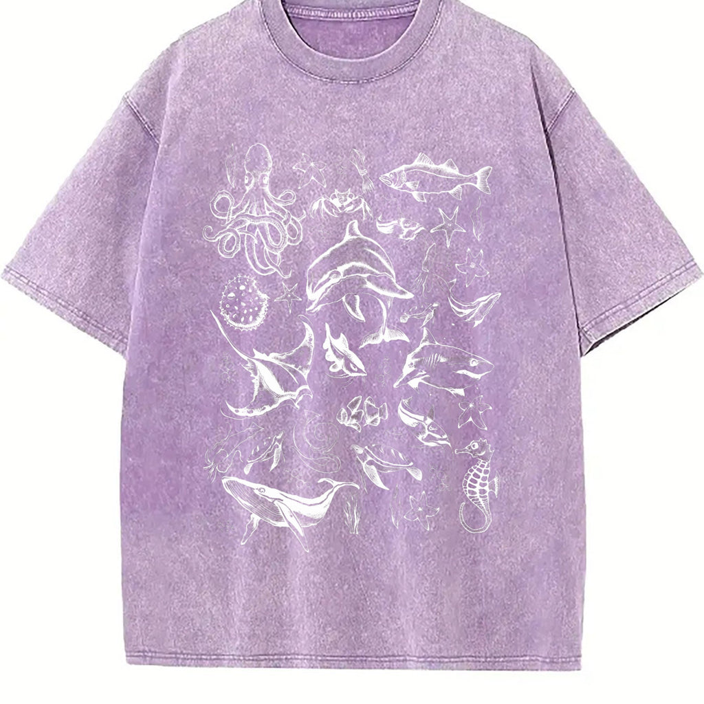 Sea Animal 90s Vintage Washed T-Shirt product image 6