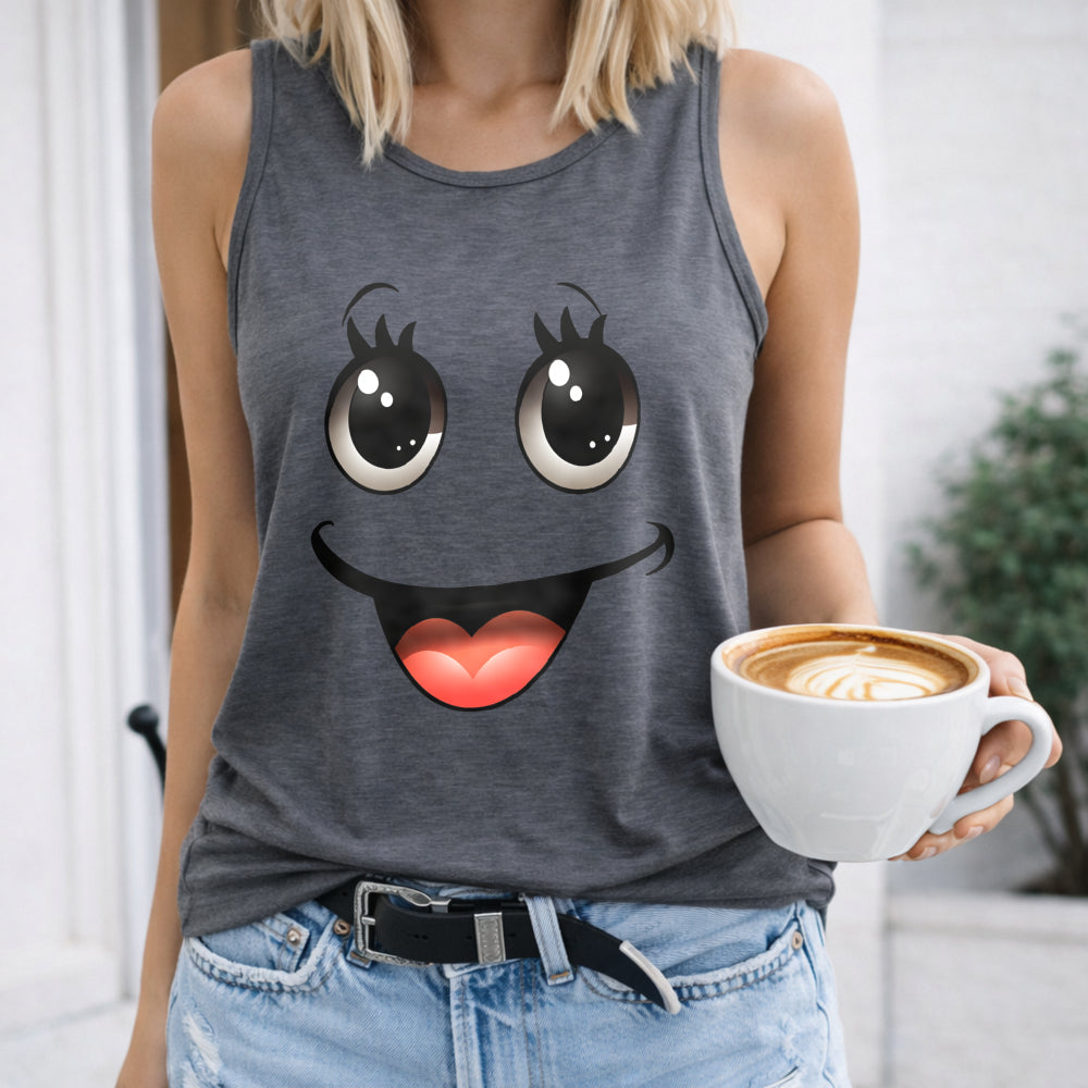 Happy Cartoon Face Women's Tank Top