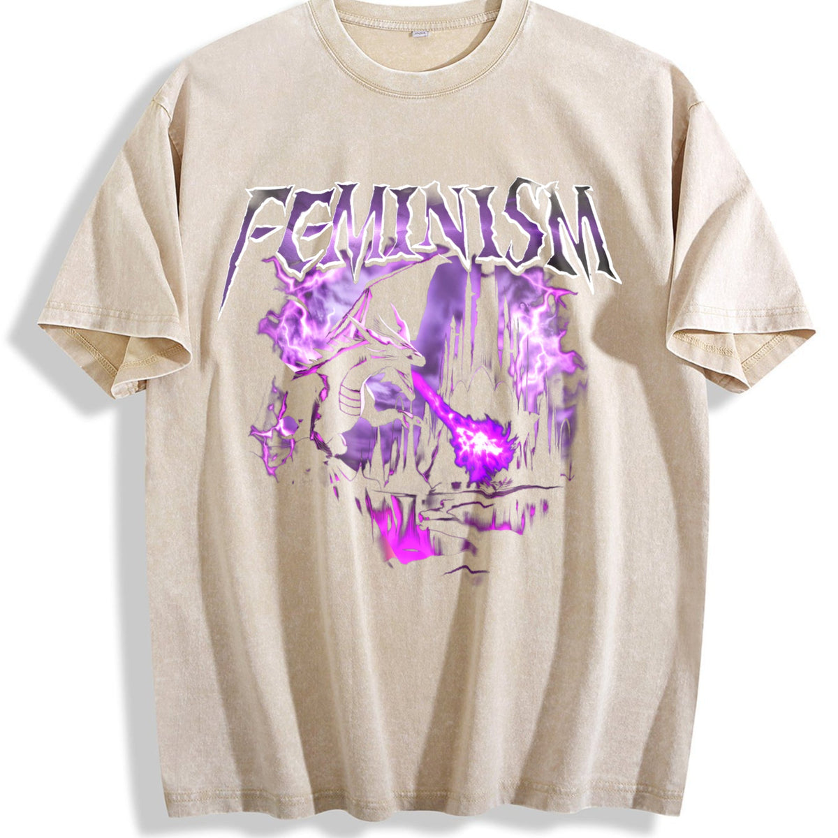 Feminism Dragon Vintage Washed T-Shirt product image 1
