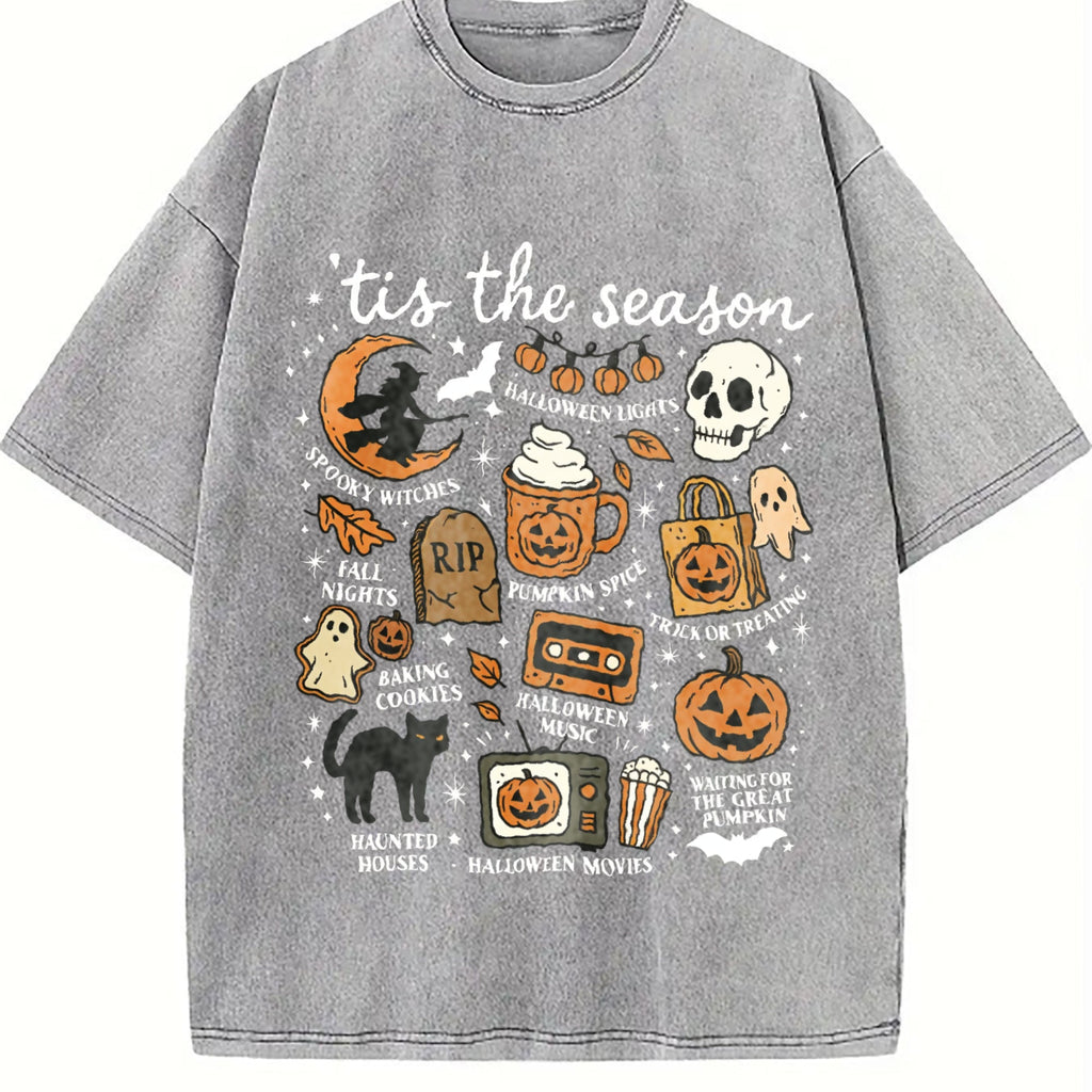 Spooky Season Halloween - Cute Fall Vintage Washed T-Shirt product image 4