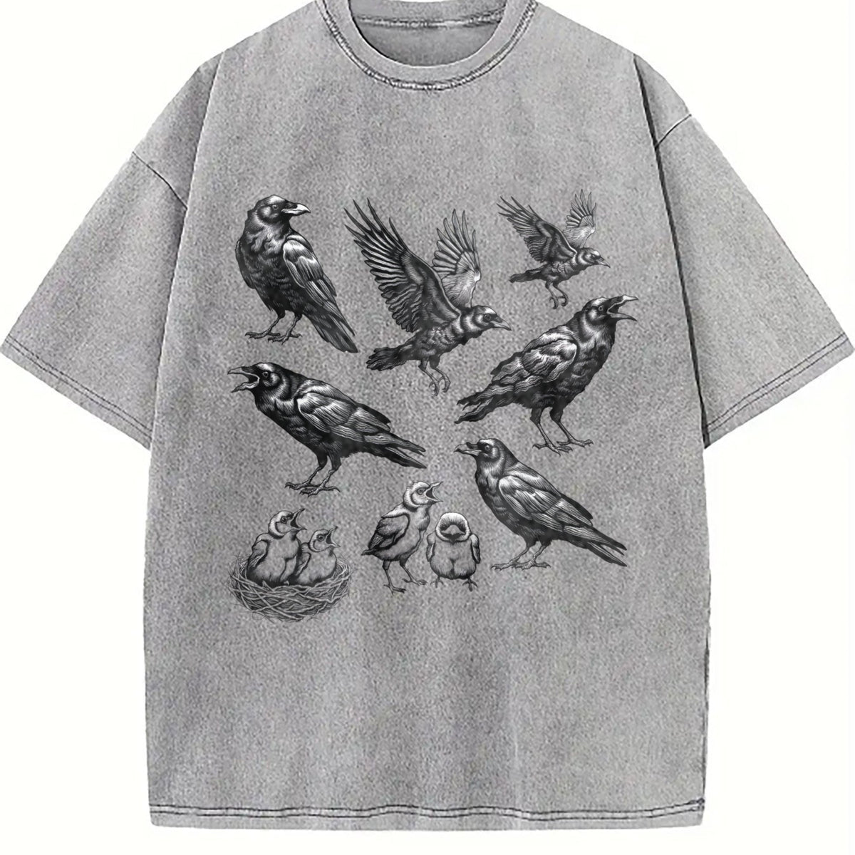 Raven 90s Tattoo Vintage Washed T-Shirt product image 5