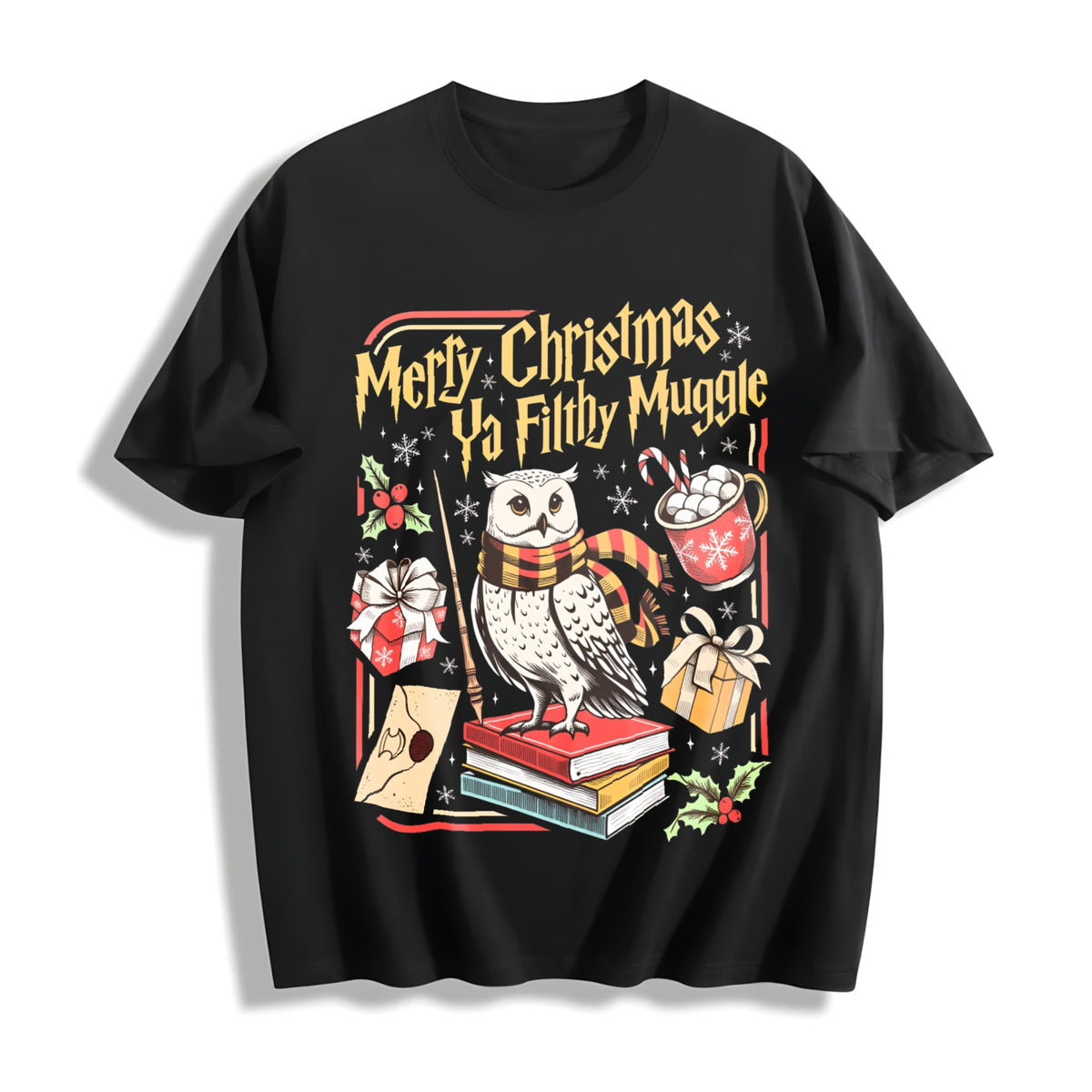 Merry Christmas Ya Filthy Wizard Holiday Cotton T-Shirt product image 1