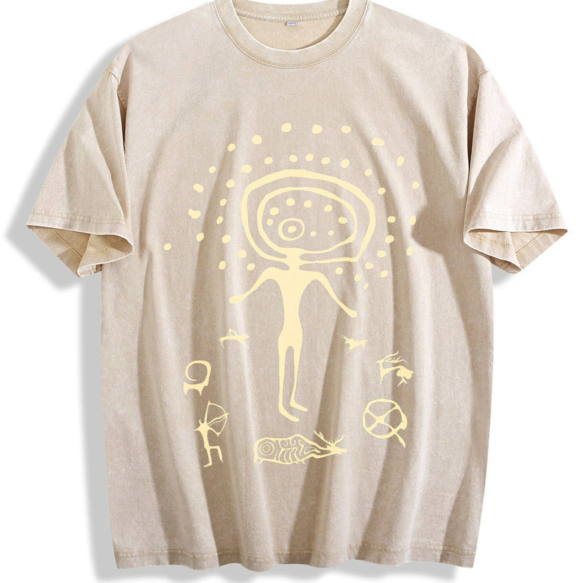 Shamanic Petroglyph - Black Vintage Washed T-Shirt product image 1