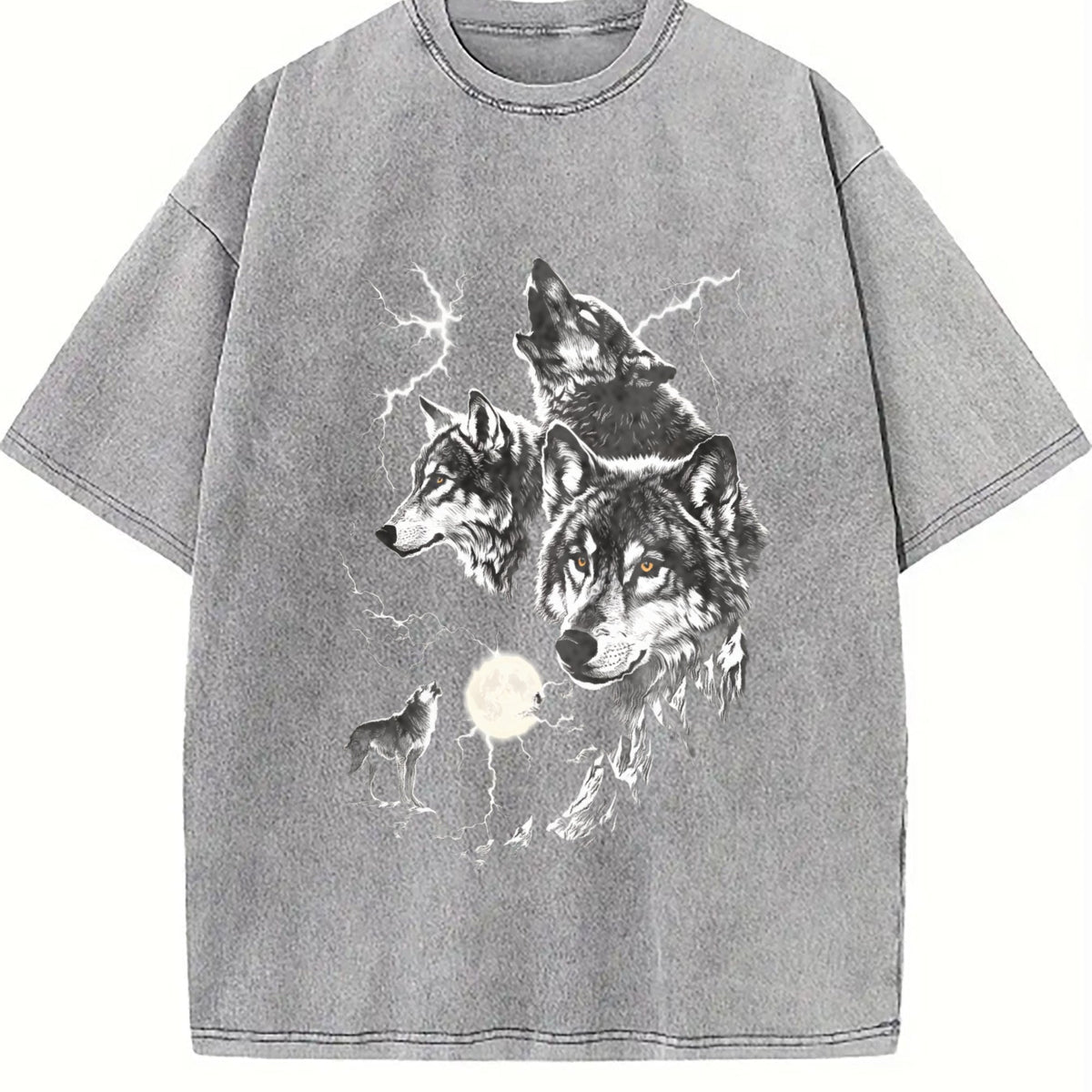 Wolf Lightning Classic 90s Vintage Washed T-Shirt product image 5