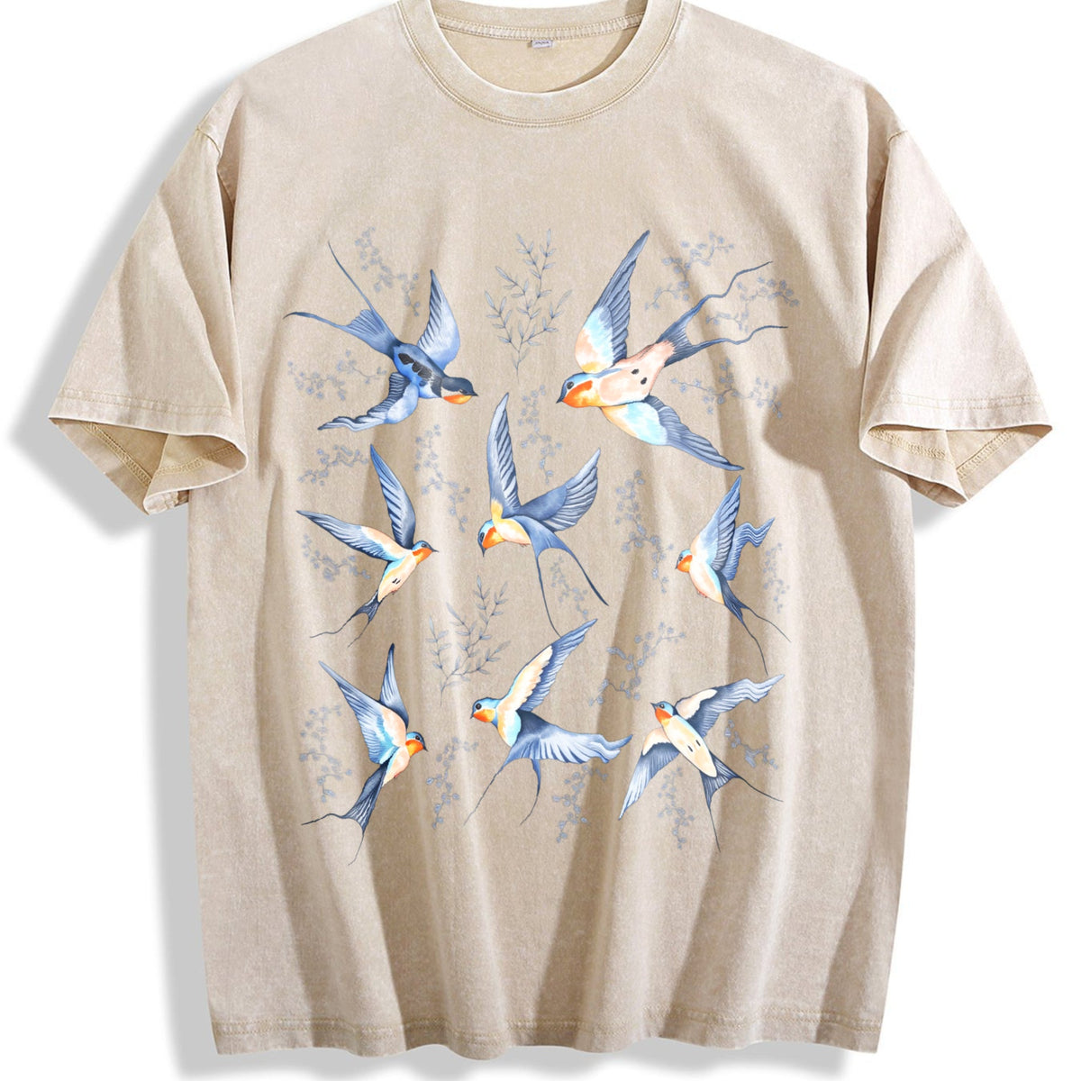 Birds 90s Tattoo Vintage Washed T-Shirt product image 1