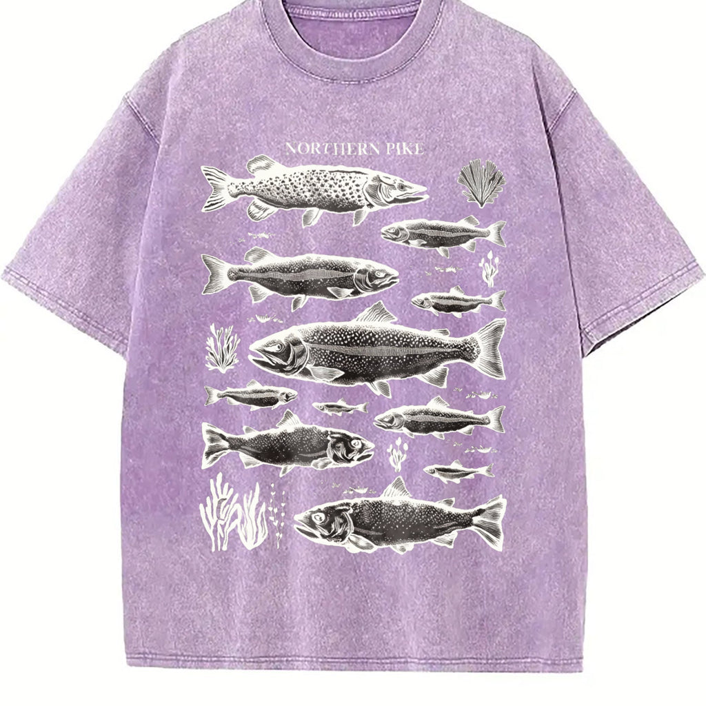 Northern Pike Fish 90s Vintage Washed T-Shirt product image 6