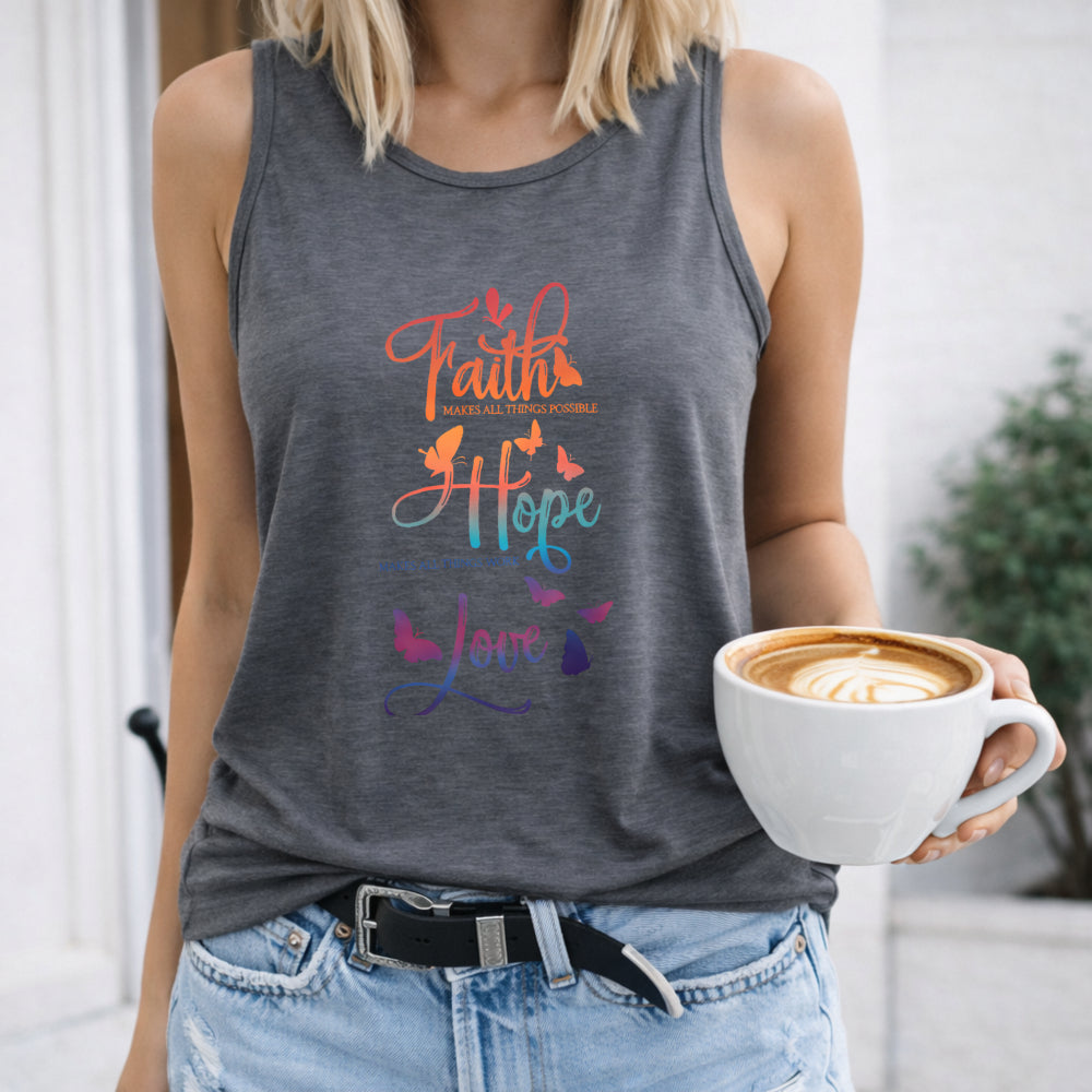 Faith Hope Love Butterflies Women's Tank Top
