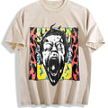 Unique Punk Flame Screaming Face Vintage Washed T-Shirt product image 1