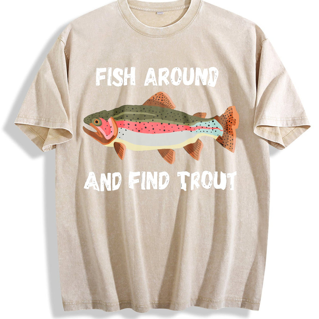 Fish Around And Find Trout Funny Fishing Lover Vintage product image 1