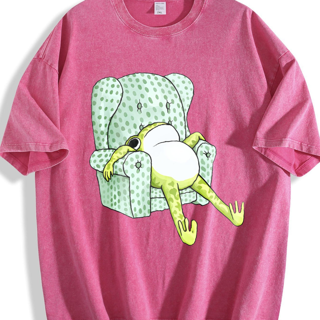 Frog Sitting Sofa Vintage Washed T-Shirt product image 5