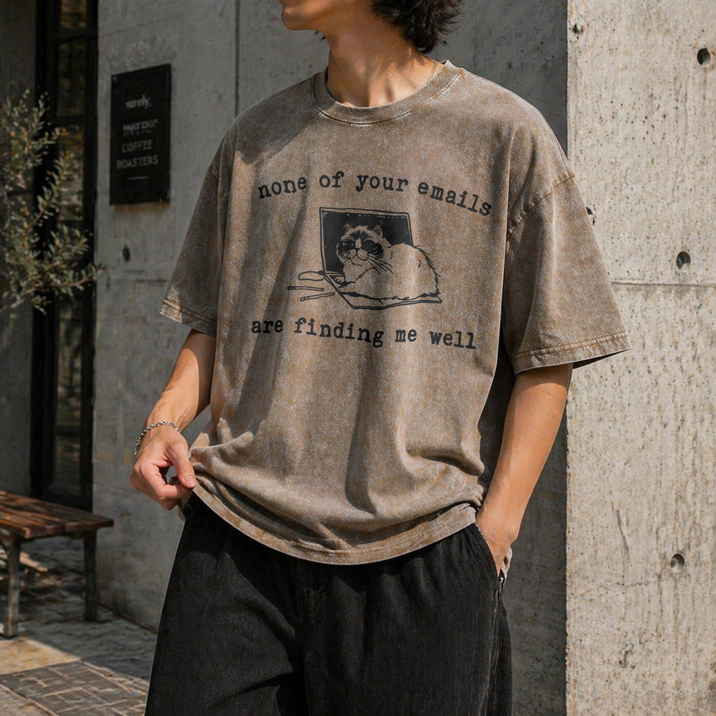 None Of Your Emails Funny Vintage Washed T-Shirt product image 3