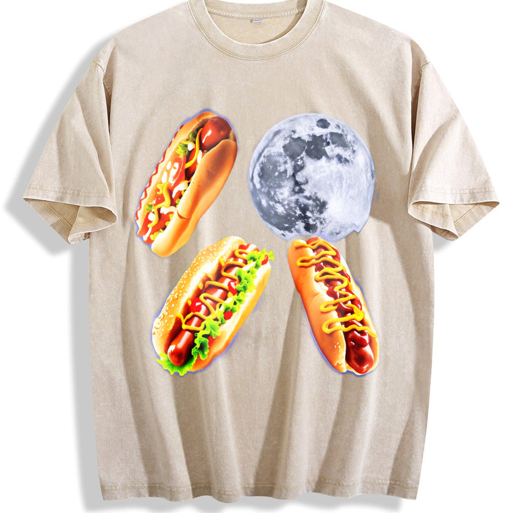 Hot Dog Moon 90s Vintage Washed T-Shirt product image 1