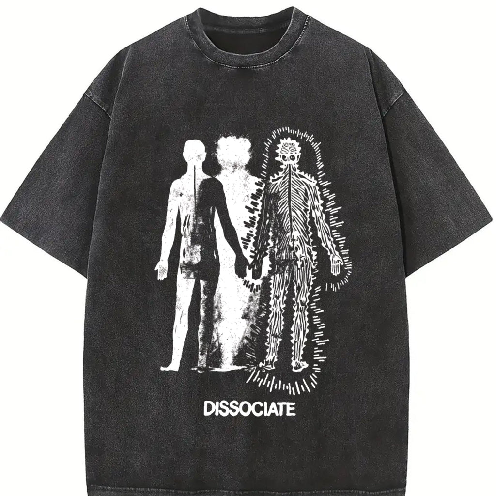 Dissociate Dissociative Portrait Vintage Washed T-Shirt product image 2