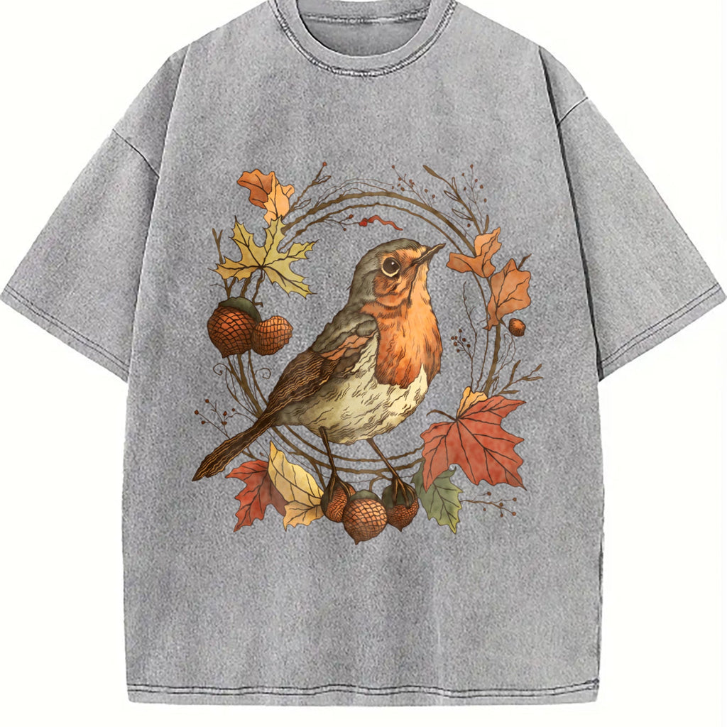 Autumn Bird Vintage Washed T-Shirt product image 5