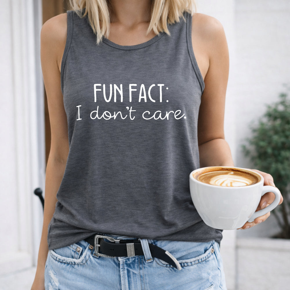 Fun Fact: I Don't Care - Blue Women's Tank Top