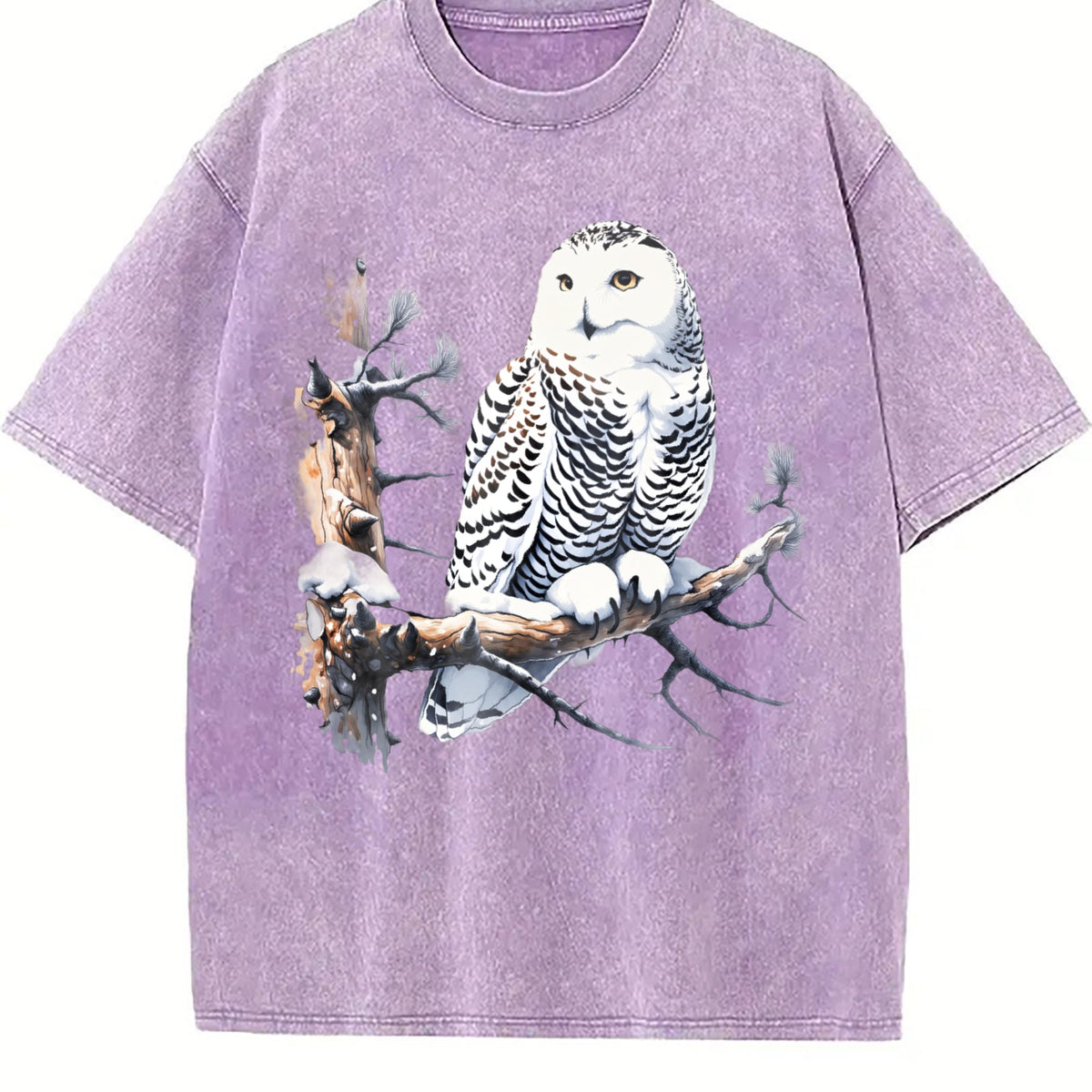 Snow Owl Nature 90s Vintage Washed T-Shirt product image 6