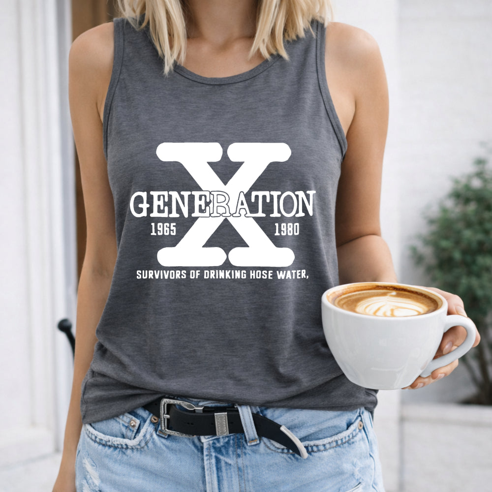 Bright Pink Generation X Letter Racer - Mid-stretch Women's Tank Top
