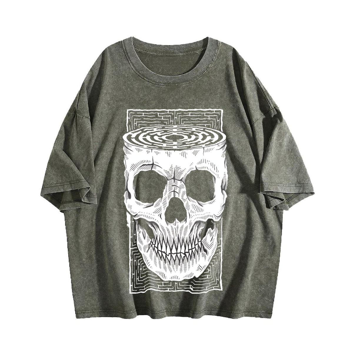 Skull Optical Illusion Vintage Washed T-Shirt product image 4